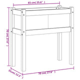 Garden Planter with Legs 70x31x70 cm Solid Wood Pine 837554