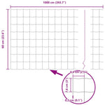 Fence with Posts Grey 0.6 x 10 m Steel 3336130