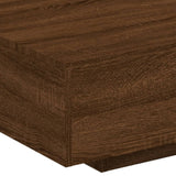 Coffee Table with LED Lights Brown Oak 85x55x31 cm 836615