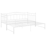 Pull-out Sofa Bed Frame without Mattress White Metal 90x200 cm 324783