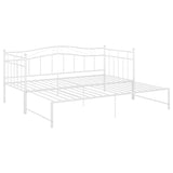 Pull-out Sofa Bed Frame without Mattress White Metal 90x200 cm 324783