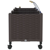 Garden Planter with Irrigation&Wheels 3 pcs Brown PP 3423081