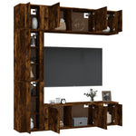 7 Piece TV Cabinet Set Smoked Oak Engineered Wood 3188651