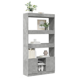 Highboard Concrete Grey 92x33x180 cm Engineered Wood 3309621