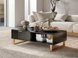 Elegant Marble Effect Storage Coffee Table - Black T3398P344258
