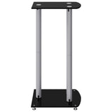 Speaker Stands 2pcs Black&Silver Tempered Glass 3 Pillars Design 51803