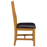 Dining Chair 2 pcs Solid Oak Wood Black 45 x 54 x 100 cm 42039160