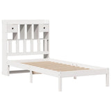 Bookcase Bed without Mattress White 75x190 cm Small Single Solid Wood Pine 3321611