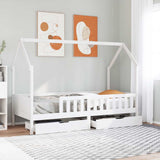 Kids Bed Frame with Drawers without Mattress 80x200 cm Solid Wood 3302036
