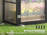 Polycarbonate Greenhouse with Hinged Door, Top Vent, Lean-to Green House, Walk-in Greenhouse, 4 x T3398P549947