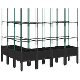 Garden Planter with Trellis Black 160x120x142.5 cm PP 367968