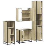 ZNTS 4 Piece Bathroom Furniture Set Sonoma Oak Engineered Wood 3301186