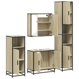 4 Piece Bathroom Furniture Set Sonoma Oak Engineered Wood 3301186