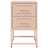 ZNTS Bedside Cabinets 2 pcs Pink 36x39x60.5 cm Steel 846461