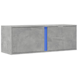 TV Wall Cabinet with LED Lights Concrete Grey 100x31x35 cm 852267