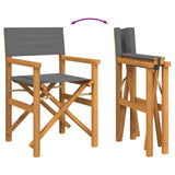 Folding Director's Chairs 2 pcs Grey Solid Wood Teak 4008513