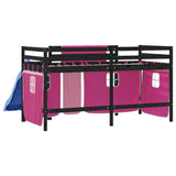 Kids' Loft Bed with Curtains without Mattress Pink 80x200 cm 3207017