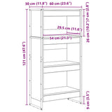 Book Cabinet Smoke Oak 60 x 30 x 121 cm Engineered Wood 886392