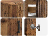 3 Piece Bathroom Cabinet Set HOORN Old Wood Engineered Wood 3417799