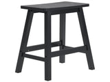 2pcs Pine Wood Saddle Seat Bar Stool Black 02885739