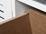 Shoe Storage Bench with 3 Drawers & Removable Grey Seat Cushion Hallway Organisation furniture T3398P329510