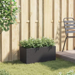 ZNTS Garden Planter with 2 Pots Black 72x30x32 cm Poly Rattan 366422
