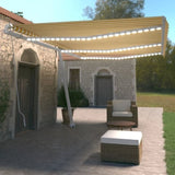 Manual Retractable Awning with LED 600x350 cm Yellow and White 3069683