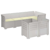 7-Seater Garden Sofa with Cushions Rattan Look PP White 3444150