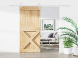 Sliding Door Natural and White 70 x 210 cm Solid Pine Wood 3445188