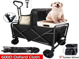 NEW 5" Rubber Wheel Heavy Duty Foldable Garden Trolley Cart Wagon for Camping Garden UK-black 12106886