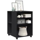 ZNTS Side Table with Wheels Black 55x60x78 cm Engineered Wood 853156
