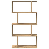 Room Divider Bookcase 4-Tier Artisan Oak 70x24x129 cm Engineered Wood 858110