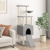 Cat Tree with Sisal Scratching Posts Light Grey 153 cm 172116