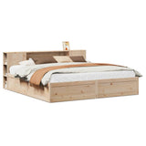 Bed Frame without Mattress 200x200 cm Solid Wood Pine 3323404