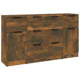 3 Piece Sideboard Set Smoked Oak Engineered Wood 3115825