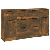 3 Piece Sideboard Set Smoked Oak Engineered Wood 3115825