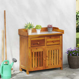 Garden Cabinet Natural 78 x 36.5 x 78cm Solid Acacia Wood 42001368