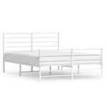 Metal Bed Frame without Mattress with Footboard White 120x190cm 352383