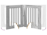 Dog Gate with Stands 6 pcs Grey Sonoma 60 x 80 cm 892106