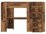 Loft Bed Frame with Desk Old Wood 75 x 190 cm Engineered Wood 3410433