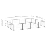 Dog Kennel Silver 12 m Steel 3082136