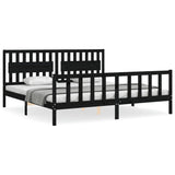 Bed Frame without Mattress Black 200x200 cm Solid Wood Pine 3192450