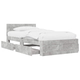 Bed Frame with Headboard Concrete Grey 80 x 200 cm 3429682