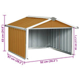 Garden Robot Lawnmower Shed 92x97x63 cm Galvanised Steel Brown 150910