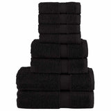 8 Piece Premium Towel Set SOLUND Black 600 gsm 137548