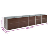 Garden Raised Bed Galvanised Steel 400x80x77 cm Brown 47062