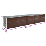 Garden Raised Bed Galvanised Steel 400x80x77 cm Brown 47062