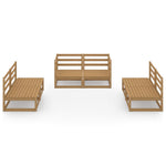 ZNTS 6 Piece Garden Lounge Set Honey Brown Solid Pinewood 3075412