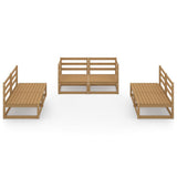 ZNTS 6 Piece Garden Lounge Set Honey Brown Solid Pinewood 3075412