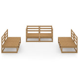 6 Piece Garden Lounge Set Honey Brown Solid Pinewood 3075412